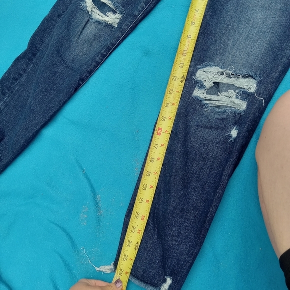 American Eagle Curvy Highest Rise Jegging Women's Distressed Dark Denim Sz 8 - Picture 7 of 8
